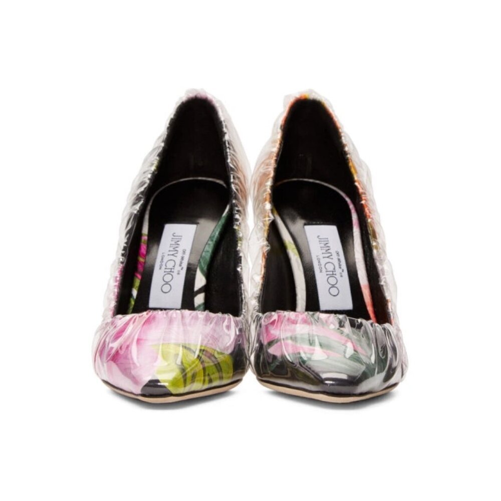Off-White Jimmy Choo Floral Anne Heels - Size 39 - New in Box - MSRP $1180 - Picture 2 of 6